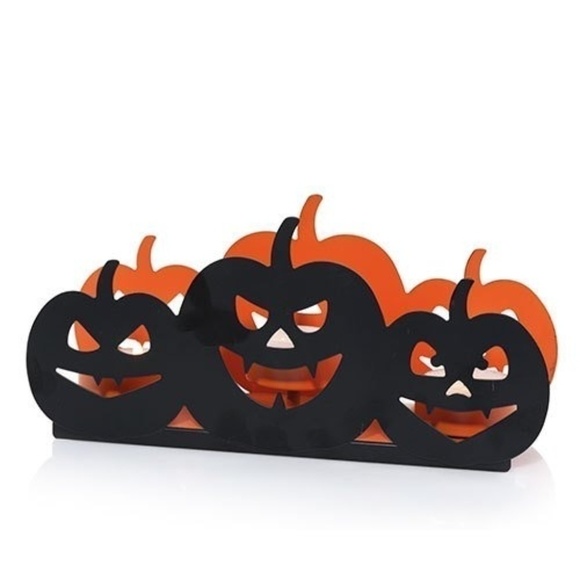 JACK o Lantern Pumpkin Tea Light Holder Halloween T19 - Picture 1 of 3